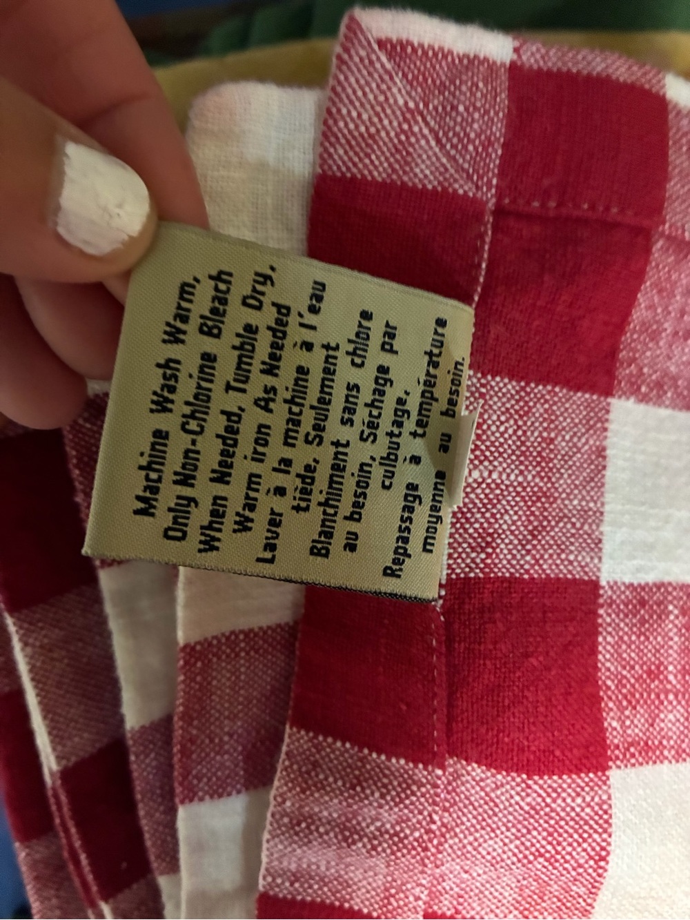 Pottery Barn Baxter Gingham Cotton Napkins Set 5 Red White Picnic - Picture 10 of 10